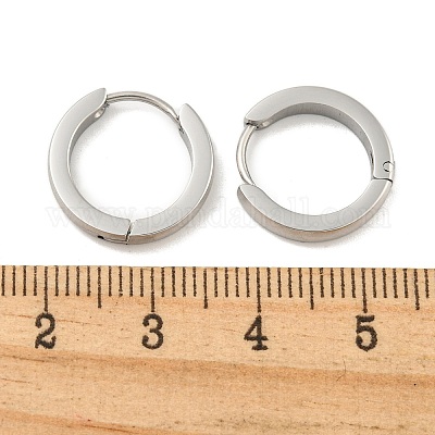 Серьги-кольца huggie hoop из матовой нержавеющей стали 304 EJEW-C096-31A-P-1
