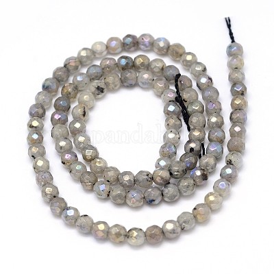 Естественно гальванических лабрадорита круглый шарик нити G-O094-04-4mm-1