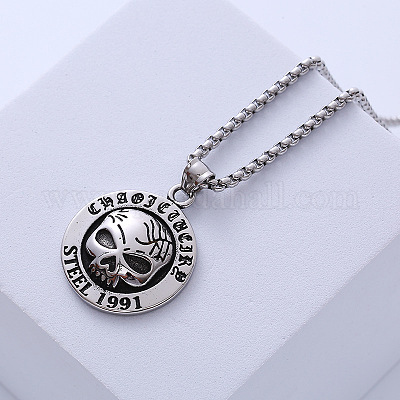 Ожерелья с подвеской в виде большого глаза-черепа из нержавеющей стали 304 в стиле панк-хеллоуин JH8700-1