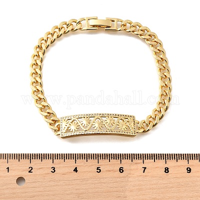 Латунные браслеты с микропаве из чистого кубического циркония BJEW-F498-04B-G-1