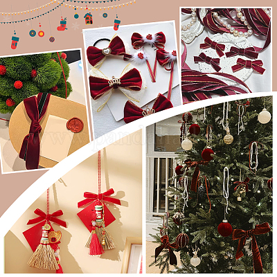 12 ярд полиэстеровой бархатной ленты 4 стилей OCOR-PH0006-19-1