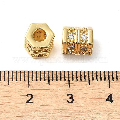 Стойки обшивки латунь кубического циркония бусы KK-Z033-27G-1