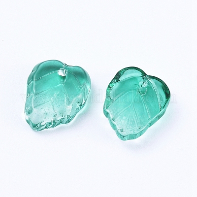 Двухцветные прозрачные стеклянные подвески GLAA-H016-15Y-1