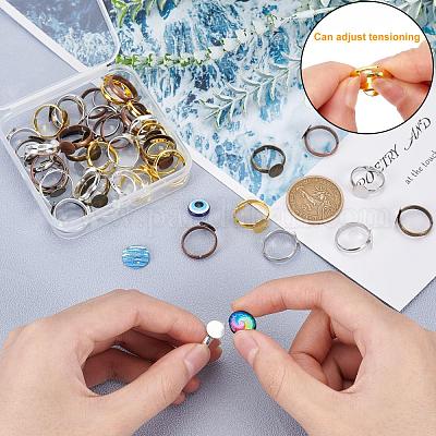 50шт 5 цвета регулируемые компоненты латунного кольца KK-PH0003-33-1