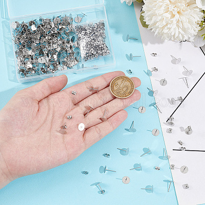 Фурнитура для сережек-гвоздиков из хирургической нержавеющей стали 316 STAS-UN0058-53-1