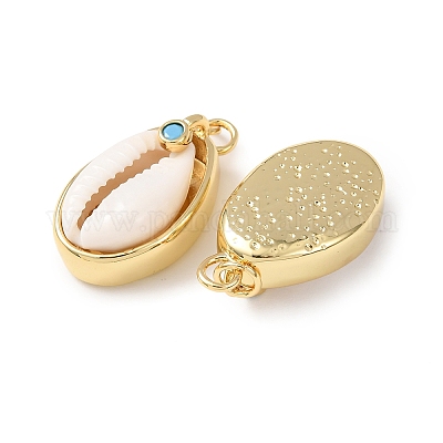 Подвески из натуральной каури KK-C143-40B-G-1