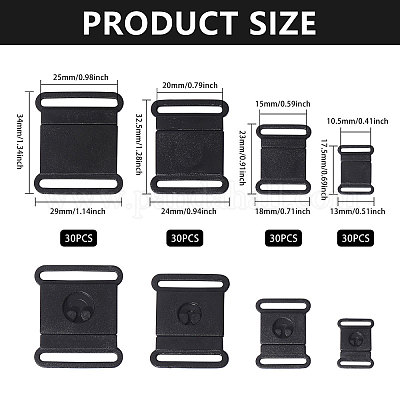 120 шт. 4-х видов пластиковых застежек-застежек FIND-CA0009-22-1