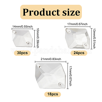 72 шт. 3-х видов нерегулярных ромбов из стекла GLAA-GO0001-14-1