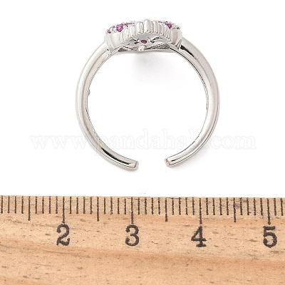 Кольца-манжеты из латуни с микропаве из кубического циркония для женщин RJEW-B117-01P-03-1