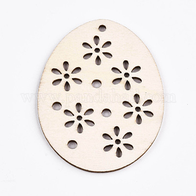 Неокрашенные натуральные деревянные большие подвески WOOD-S058-010-1