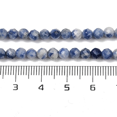 Натуральное синее пятно нитки из бисера яшмы G-A252-A02-4mm-1