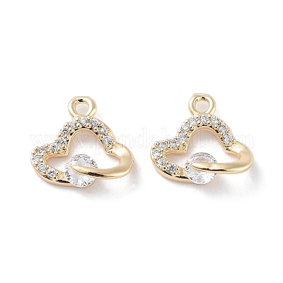 Латунные микропаве прозрачные кубические циркониевые подвески KK-F871-41G-1