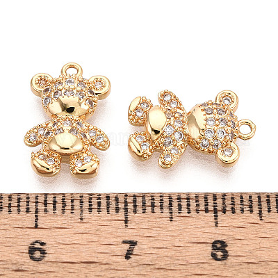 Латунные микропаве прозрачные подвески с фианитом KK-T078-02G-02-1