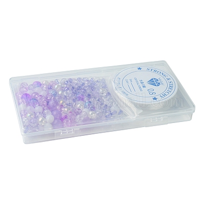 Наборы для изготовления браслетов из круглых акриловых бусин своими руками DIY-FS0007-02C-1