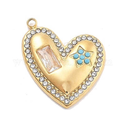 Подвески из нержавеющей стали 304 со стразами STAS-R155-035L-G-1