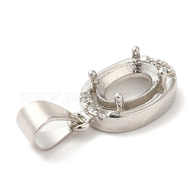 Подвеска из латуни с кристаллами и стразами в оправе кабошон KK-D033-06P-1