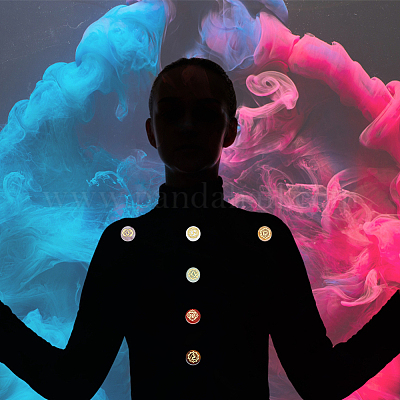 1 комплект украшений из натуральных драгоценных камней на тему чакры G-FG0001-05-1