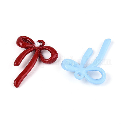 Подвески из окрашенного распылением сплава и искусственного жемчуга ABS X-PALLOY-T090-44-1