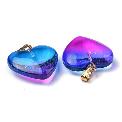 Двухцветные стеклянные подвески GLAA-N035-016-C02-1