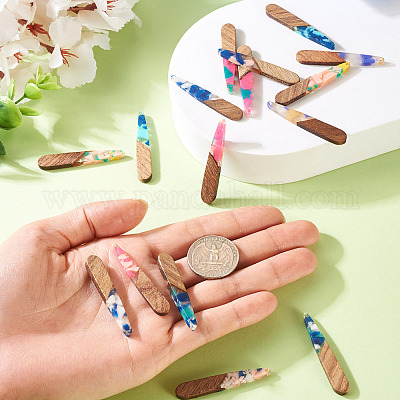 16 шт. подвески из 8-х цветов из смолы и ореха FIND-TA0006-44-1