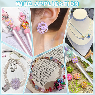 12 шт. 6-х цветные бусины из полимерной глины ручной работы со стразами CLAY-PH0002-08-1