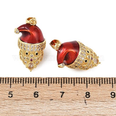 Латунные микропроволочные кубические циркониевые подвески из эмали KK-B161-15G-05-1