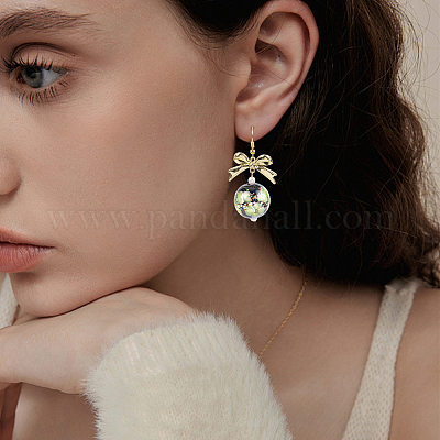 10 шт. бусины-лэмпворк ручной работы с внутренним цветком LAMP-PA0001-02C-1