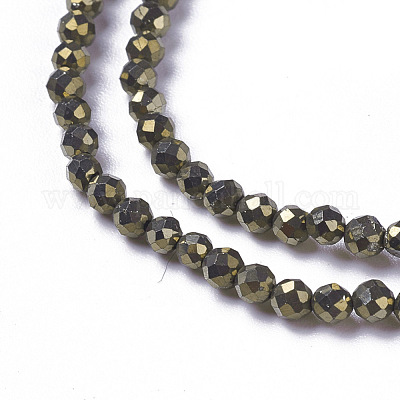 Природного пирита бисер нитей G-F596-38-4mm-1
