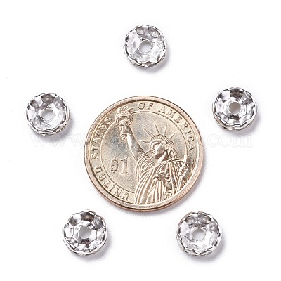 Железные хрустальные бусины-разделители со стразами RB-A007-10MM-S-1