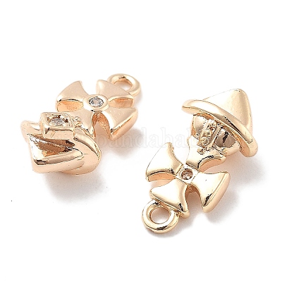 Подвески из прозрачного кубического циркония с микропейвом KK-M102-36G-1