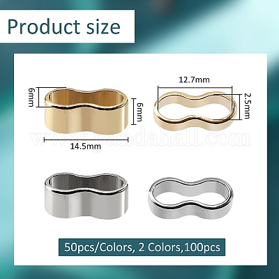 100 шт. 2-х цветные подвески-слайдеры из цинкового сплава FIND-DC0004-96-1