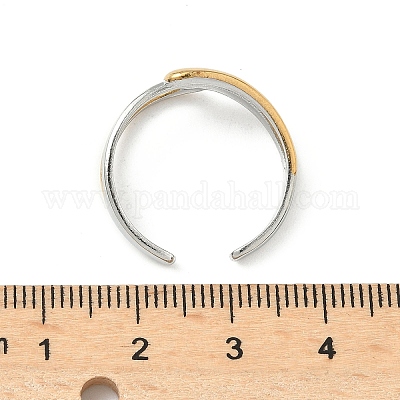 Двухцветные манжетные кольца из нержавеющей стали 304 RJEW-S635-01GP-H-1