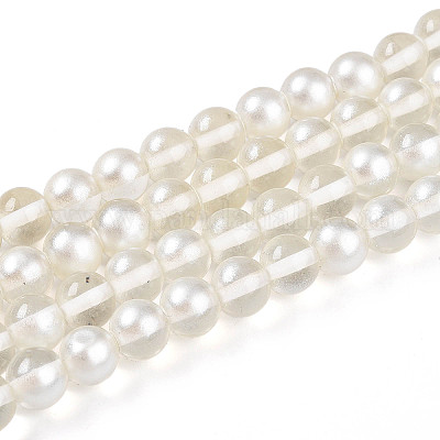 Запекание окрашенные прозрачные стеклянные бусины нити DGLA-N011-8mm-01-1