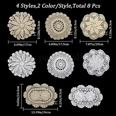 8 шт. 8 стиля хлопчатобумажной ткани прокладки AJEW-GF0008-95-1