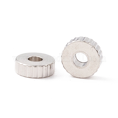 Рифленые бусины из нержавеющей стали 201 STAS-A057-02B-P-1