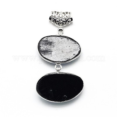 Латунь ушка оболочки овальные большие кулоны SSHEL-F0006-04-1