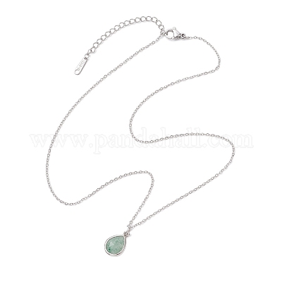 Подвеска из натурального смешанного камня в форме капли NJEW-JN05288-1