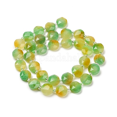 Окрашенные природные белый нефрит бисер пряди G-C116-A181-01C-1