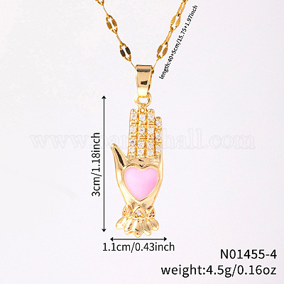 Старинные латунные ожерелья с подвеской в виде руки с эмалью «Хамса» BQ5332-3-1