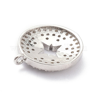 Латунные микропаве прозрачные подвески с фианитом ZIRC-L091-088P-1