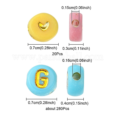 300шт 2 стиля непрозрачные акриловые бусины разных цветов MACR-YW0002-58A-1