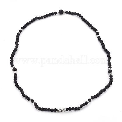 Браслеты с запахом из натурального вулканического камня BJEW-JB02582-1