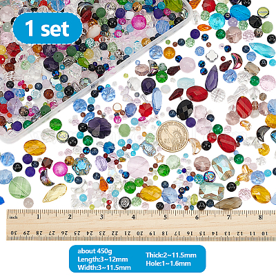 1 набор стеклянных бусин GLAA-PH0003-62A-1