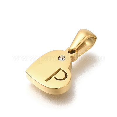 Подвески в форме сердца из нержавеющей стали 304 со стразами STAS-Z103-01G-16-1