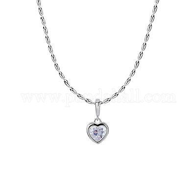 Серебряное ожерелье в форме сердца s925 с разноцветными цирконами и камнями EE9411-1-1