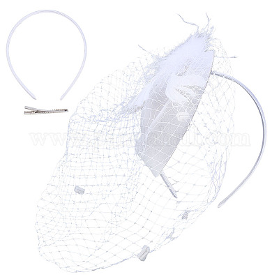 Сетчатая вуаль тканевые резинки для волос AJEW-WH0248-740B-1