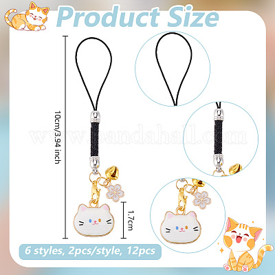 Подвеска из сплава с эмалью в форме кошки HJEW-AB00718-1