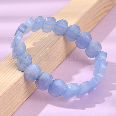 Овальные браслеты из натурального малайзийского нефрита с бусинами G-P589-02A-01-1