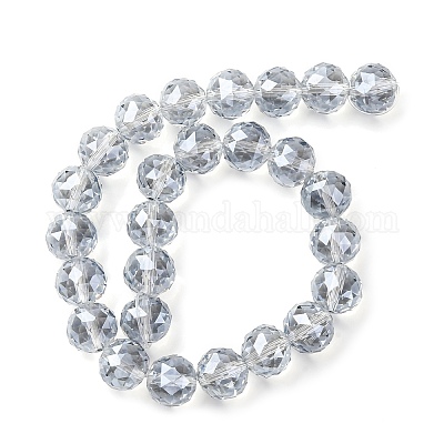 Прозрачные стеклянные бусины гальваническим пряди EGLA-N002-34F-F03-1