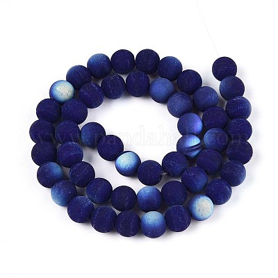 Нити из матовых непрозрачных стеклянных бусин GLAA-T032-P8mm-MBB03-1